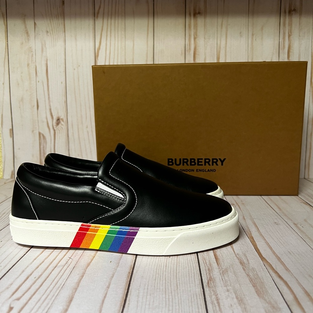 Burberry Thompson Leather Slip-On Sneaker Black 39 / 9